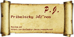 Pribelszky János névjegykártya