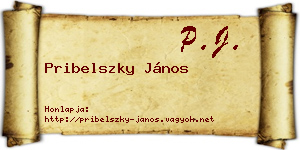 Pribelszky János névjegykártya