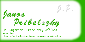 janos pribelszky business card